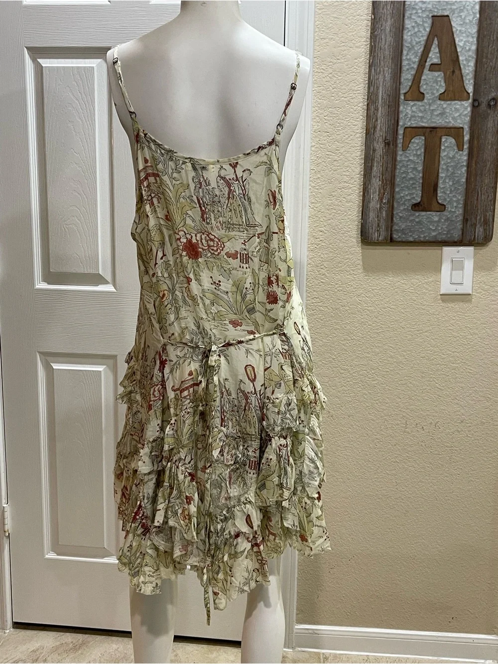 Krista Larson Lagenlook Charming/Asian Toile Slip Cami / Tunic Dress - One Size - Picture 2 of 11